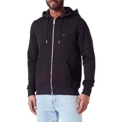 Imagen de Tommy Hilfiger Classics FLAG Embroidery Sudadera con cremallera, Hombre, Talla: Small, Black