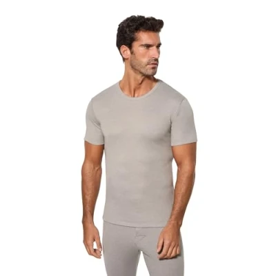 Imagen de Abanderado Camiseta línea Térmico de Manga Corta Fibra Invierno Hombre x1, Gris, XL