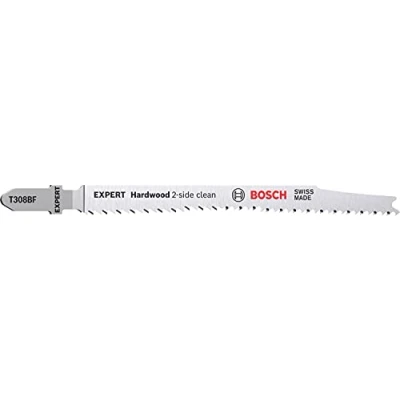 Imagen de Bosch Professional 100x Hojas de Sierra calar Expert ‘Hardwood 2 Side Clean’ T 308 BF (para Tableros recubiertos plástico, Tablero multiplex, Longitud 117 mm, accesorios calar)