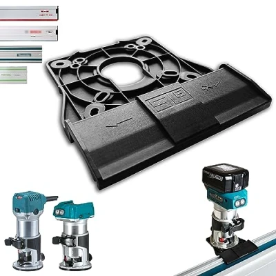 Imagen de SLE adaptador de guía profesional para fresadora multifunción Makita DRT50 / RT0700C RT0702C carril Makita/Bosch/Festool, cantos enrutador