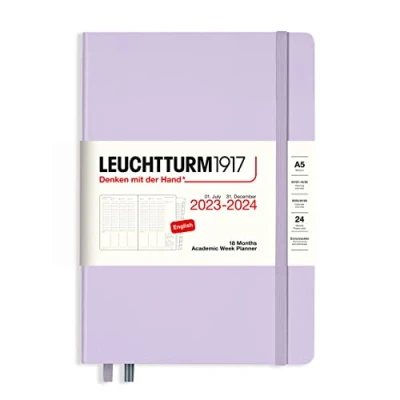 Imagen de LEUCHTTURM1917 367549 Agenda Académica Semanal Mediana (A5) 2024, 18 Meses, Lilac, Inglés