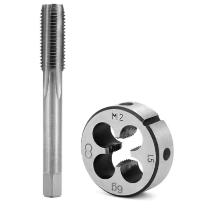Imagen de QWORK® machos de roscar M12x1.5mm, juego y terrajas