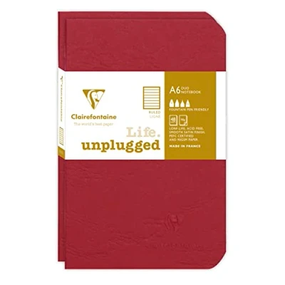 Imagen de Clairefontaine 734172C Age Bag DUO set de 2 cahiers piqués 9x14cm 96p ligné rouge