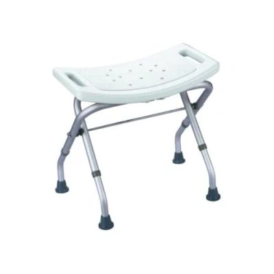 Imagen de MSV Taburete DE Ducha Plegable, Aluminio y Polipropileno, Blanco, 53x44x51 cm