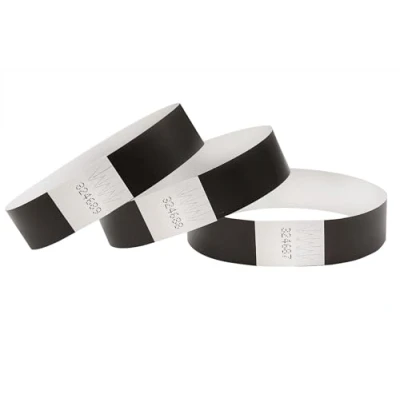 Imagen de CINTAPUNTO 500 pulseras de entrada tipo tyvek, identificación, festivales, neón, para eventos, seguridad, fiestas, irrompibles, 16 colores (Black)
