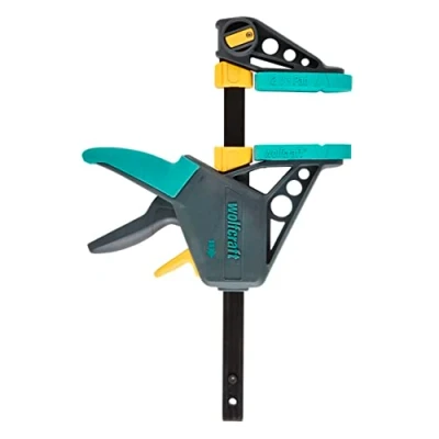 Imagen de wolfcraft Sargento monomanual PRO L, 150 mm I 3030000 para trabajar de forma controlada y cómoda, perfecto proyectos madera muebles