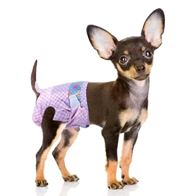 Imagen de Flying Paws pañales Desechables para Perras, Cachorros con Cintura elástica Ajustable Perras o Gatos en Calor, incontinencia, pañal indicador de Humedad. (XS 40 Unidades)