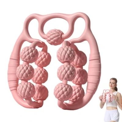 Imagen de rodillo de piernas, masajeador muslos mano multifuncional, muscular, herramientas masaje corporal antideslizantes para brazos, cuello,