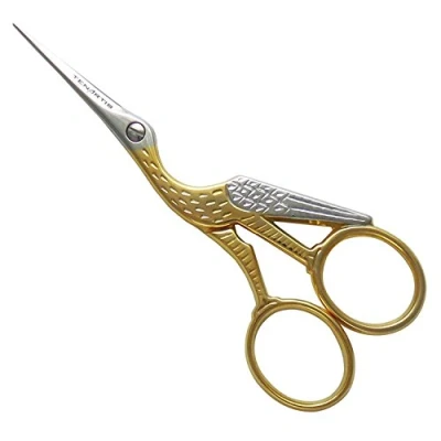 Imagen de Tenartis 152 Tijeras Cigüeña para Bordar con Mango Dorado 11,5 cm 4,5&quot; Calidad Profesional Made in Italy