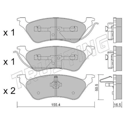 Imagen de TRUSTING 641.0 Juego de pastillas freno excl. contacto avisador desgaste, no preparado para indicador desgaste CHRYSLER: VOYAGER 4