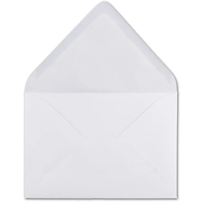 Imagen de Sobres DIN C6, 25 unidades, color blanco brillante, 11,4 x 16,2 cm, 120 g/m², adhesivo húmedo, sin ventana, para invitaciones de tu agente Glüxx