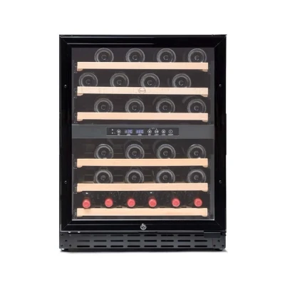 Imagen de Vinoteca 46 Botellas Vinobox 50 Gc 2t Negro Encastrable O De Libre Instalación Doble Zona Temperatura