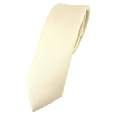 Imagen de TigerTie corbata de diseño estrecho en un solo color, ancho 5,5 cm, beige, Talla única