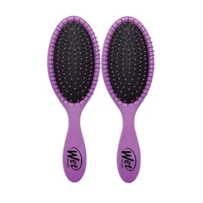 Imagen de Wet Brushcabello desenredante original Brush Púrpura (paquete de 2) Cerdas IntelliFlex ultra suaves exclusivas Deslizamiento a través enredos con facilidad para todo tipo cabello
