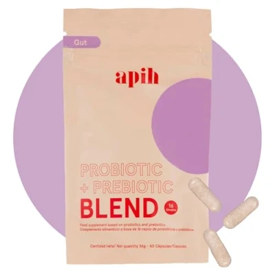 Imagen de Apih Way Probioticos y Prebioticos Intestinales Hinchazón Abdominal Probióticos Flora Intestinal para Colon Irritable + Fibra (FOS)
