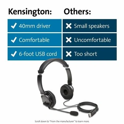 Imagen de Auriculares Con Micrófono Kensington K97601ww Supraaurales Negro