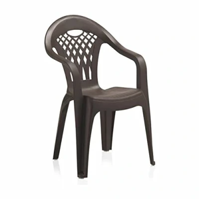 Imagen de JUANIO Juego de 6 Sillas jardín Apilables en Resina Color Marrón Longitud 58 x Profundidad 54 Altura 86 cm