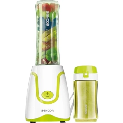 Imagen de Sencor Mini Licuadora Smoothie Ultra Potente 500W, 2 Botellas Tritan 0,6L &amp; 0,3L sin BPA, Cuchillas Titanio Larga Duración Anti Oxidación, para Smoothies, Sopas y Más Verde