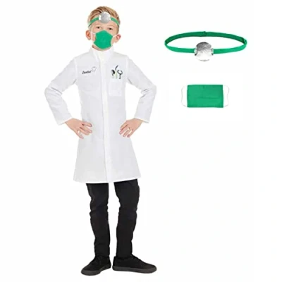 Imagen de Fun Shack Disfraz Dentista Niño, Cirujano Bata Médico Medico Niño Medico, Niños, Carnaval Talla L