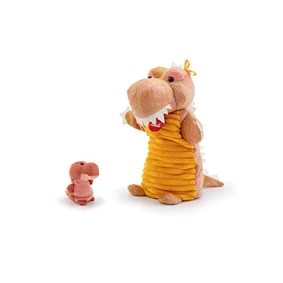 Imagen de Trudi Puppets TUDG4000 Marioneta de Mano Dinosaurio con bebé, Aprox. 25 cm (tamaño S), Peluche, Detalles encantadores, Muy Suave, Lavable, Peluche y muñeca para