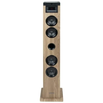Imagen de Tour haut parleur THOMSON Noir/Bois Bluetooth/CD/USB/SD, 60W, Radio FM, Télécommande, Alim. 230V