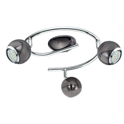 Imagen de Eglo 31007 Foco de superficie Negro, Plata GU10 LED 9 W, Punto luz, superficie, GU10, 3 bombilla, s, LED, 3000 K