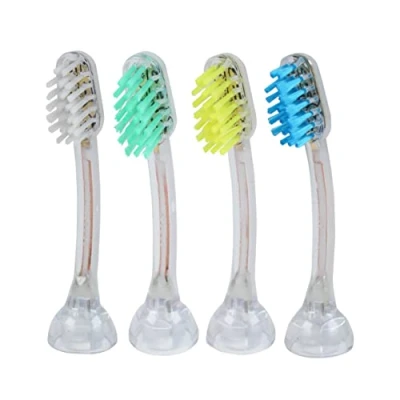 Imagen de emmi®dent 4x Cabezales Cepillo Dental E4 (1azul+1turquesa+1amarillo+1blanco) Cepillos de Recambio Estándar (Dureza Equilibrada,Cerdas Rectas) para Metallic&amp;Professional Ultrasónicos