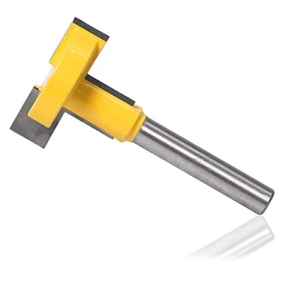 Imagen de Gasea 8mm T Track Router de Ranura en Forma Bits Corte Madera Fresado Herramienta Hoja Borde Recto Bit Amarillo