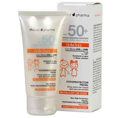 Imagen de Thader Th Pharma Sun Fotoprotector Facial En crema FPS 50+ Pediátrico, No Pica Los Ojos y resistente al agua, 50 ml