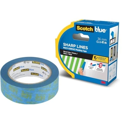 Imagen de ScotchBlue 2093EL 1.5N Cinta Adhesiva, Azul: líneas afiladas, 38.1mm