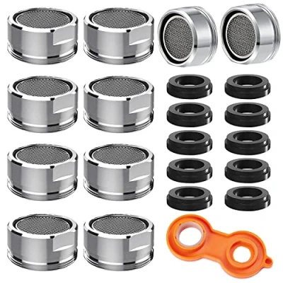 Imagen de Aireador Grifo Cocina M24 Adaptador 10 Piezas, Filtro con ABS y de Acero Inoxidable que Incluye 1 Llave, para Grifos Baño