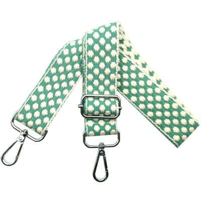 Imagen de Correa para Bolsos de Mujer Bandolera, Reemplazo Bolsos, Hombro Ajustable con Mosquetón Plateado 3.8cm Anchura Crossbody Accesorios, Base Verde, O6