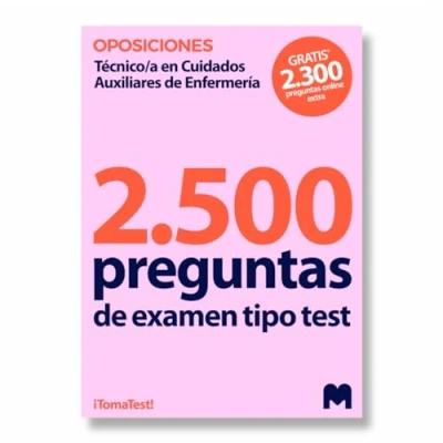 Imagen de 2500 Preguntas de examen tipo TEST para OPOSICIONES a Técnico/a en Cuidados Auxiliares Enfermería