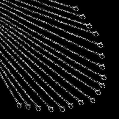 Imagen de NBEADS 20 Hilos 50cm Cadena de Joyería, Cable con Broche Langosta Acero Inoxidable para Hacer Manualidades Pulsera Collar Bricolaje