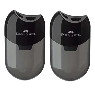 Imagen de Faber Castell 183500 Sacapuntas doble, color de la carcasa: negro/transparente (2 sacapuntas)