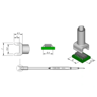 Imagen de Jbc C245250 SMD Punta de desoldar para T245