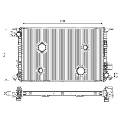 Imagen de VALEO 701224 Radiador, refrigeración del motor Aluminio 720 468 36 Aletas soldadas AUDI: A8 D4