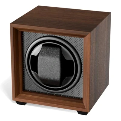 Imagen de Newaner Caja para Dar Cuerda a Relojes mecánicos, automatico con Motor silencioso, 2 Ajuste Modos, Cuadrada y Color Nuez, Puerto de Carga USB Espuma viscoelástica