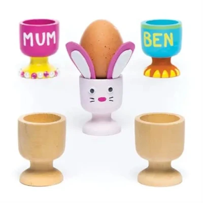 Imagen de Baker Ross Hueveras de Madera para Personalizar Manualidades Creativas Niños Perfectas Fiestas Primavera y Semana Santa (Pack 6)