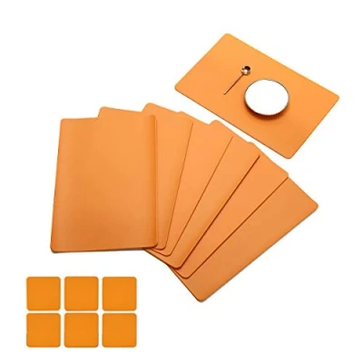 Imagen de JJ JUJIN Juego de 12 Manteles Individuales 6 und Posavasos Antideslizantes, Lavables, PVC, Resistentes al Calor, para Mesa Comedor Orange