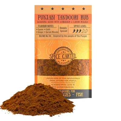 Imagen de Spice Cartel&#039;s Punjabi Tandoori Masala Blend. Mezcla de especias artesanales inspirada en el indio Tandoor. 35 g bolsa resellable. Hecho a mano con amor Reino Unido.
