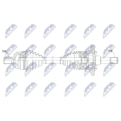 Imagen de NTY NPW ME 224 Árbol de Transmisión Eje trasero izquierda 826mm automática