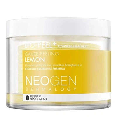 Imagen de DERMALOGY by NEOGENLAB Almohadillas exfoliantes de gasa Bio Peel (limón, 30 almohadillas) Almohadilla exfoliante e iluminadora con PHA y limón citronela Cuidado la piel coreano
