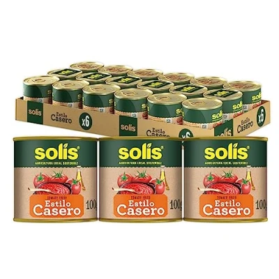 Imagen de SOLÍS Tomate Frito Estilo Casero Lata Tripack Pack de 6 x 3 latas 100g sin gluten