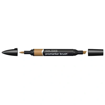 Imagen de Winsor &amp; Newton Promarker Brush Rotulador Doble Punta, Punta Pincel, Tinta Base Alcohol, Color Cocoa (o535)