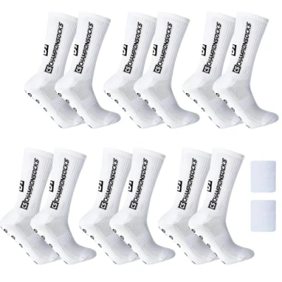 Imagen de Calcetines Futbol 6 Pares Antideslizantes Futbol, Transpirables para Hombre y Mujer, Medias Ciclismo Baloncesto Correr Escalada