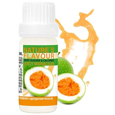 Imagen de ALPHAPOWER FOOD Aromas alimentarios por repostería y bebidas I 10ml Vegano, Maracuyá 100% naturales con Sabor Premium saborizante sin azucar Flavdrops, Flavor Drops liquida