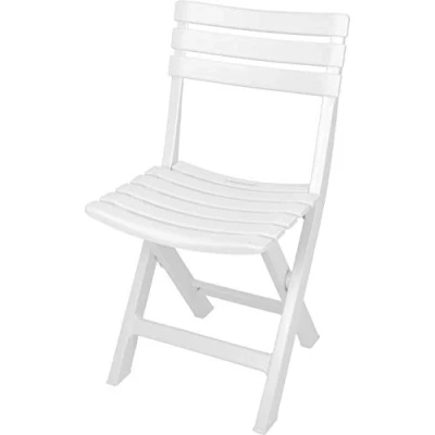 Imagen de Spetebo silla plegable de plástico, 80 x 45 cm, color blanco, para jardín y balcón, jardín, terraza