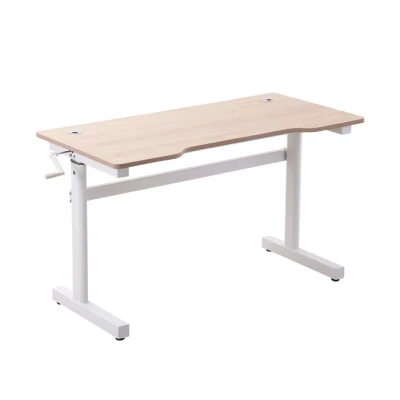 Imagen de Vinsetto Escritorio de Pie 120x60x72 117 cm con Altura Ajustable Manual Manivela Mesa para Ordenador Oficina Estudio Salón Estilo Racing Carga 150 kg Natural