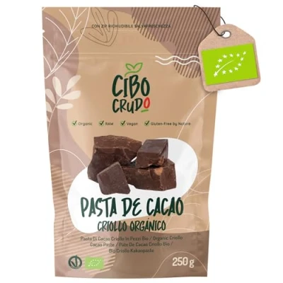 Imagen de Pasta de Cacao Criollo Ecologico 250g. Pura Procesada a Bajas Temperaturas. 100% Puro Perú. Contiene Antioxidantes y Minerales. Ingrediente para Dulces Galletas Tartas.